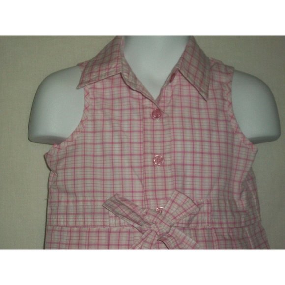 Kid Zone Pink Plaid Pleated Sleeveless Sun Summer Dress 2T Sundress Girls - Picture 2 of 12